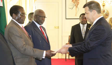 US ambassador David Bruce Wharton to Zimbabwe. Relations between the two states are at there lowest point. by Pan-African News Wire File Photos