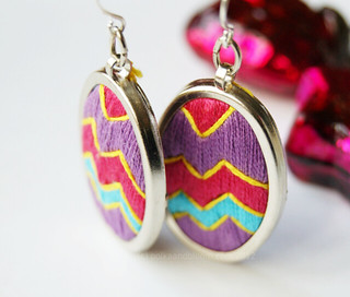 Earrings stitched by me