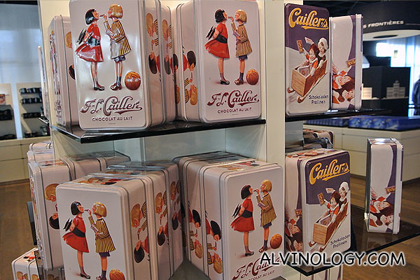 Beautiful tin boxes only available at the Callier chocolate factory 
