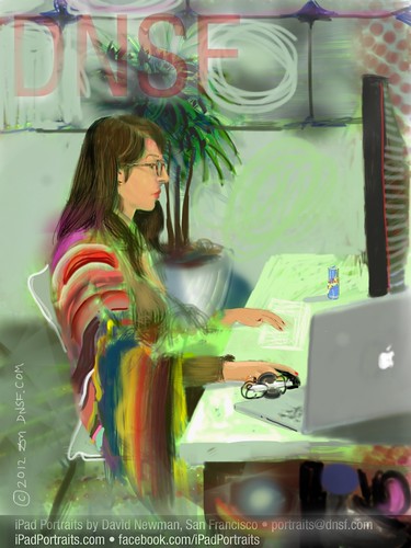 iPad Portrait of Marina Guerra at the Windows 8 Hackathon at Facebook HQ  Today by DNSF David Newman