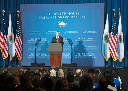 Agriculture Secretary Tom Vilsack speaks at the Fourth Annual White House Tribal Nations Conference at the U.S. Department of Interior in Washington D.C. on Wednesday, Dec. 5, 2012. 