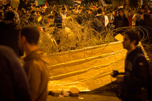 Breaking the barricades at the presidential palace. Again.