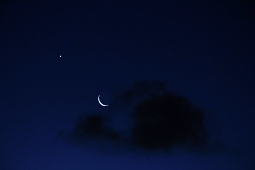 The Moon and Venus by Ennev