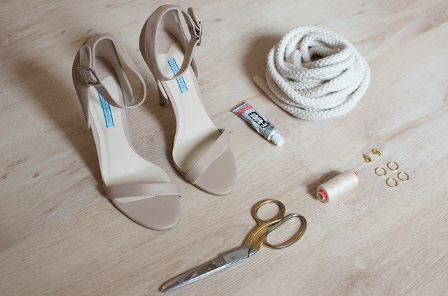 DIY knotted rope heels 1