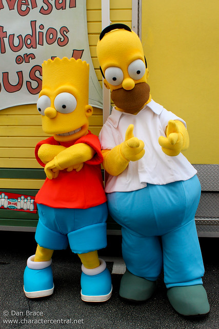 Meeting Homer and Bart Simpson