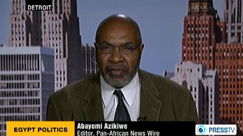 Abayomi Azikiwe, editor of the Pan-African News Wire, appearing on the Press TV News Analysis program on November 23, 2012. Azikiwe discussed the political situation in the North African state of Egypt. by Pan-African News Wire File Photos