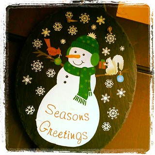 #SeasonsGreetings #Christmas slate #snow #snowman