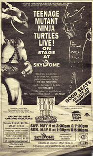 The Toronto Sun :: Friday May 3,1991 ENTERTAINING TO; 'Teenage Mutant Ninja Turtles - Coming Out of Their Shells Tour' ..spot ad   (( 1991 )) 