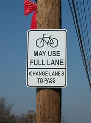 Bicyclists May Use Full Lane signs installed in Ferguson