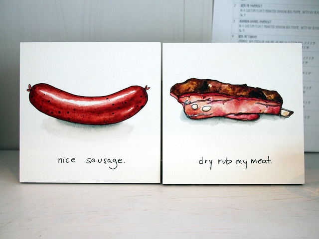 nice sausage + dry rub my meat