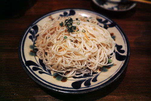 Fried fine white noodle (Somen tahsha), (Okinawa dish)