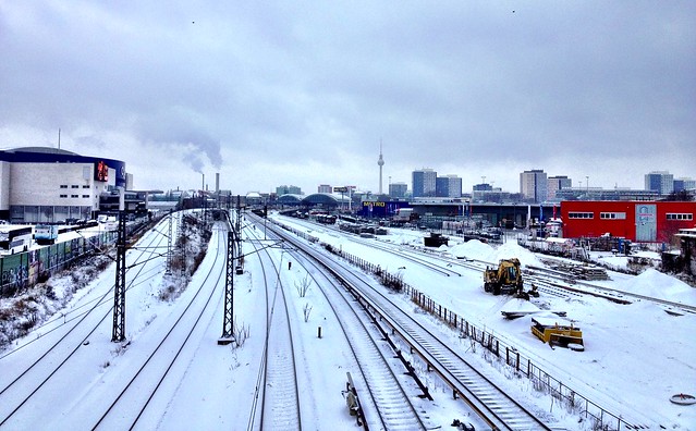 frozen train tracks