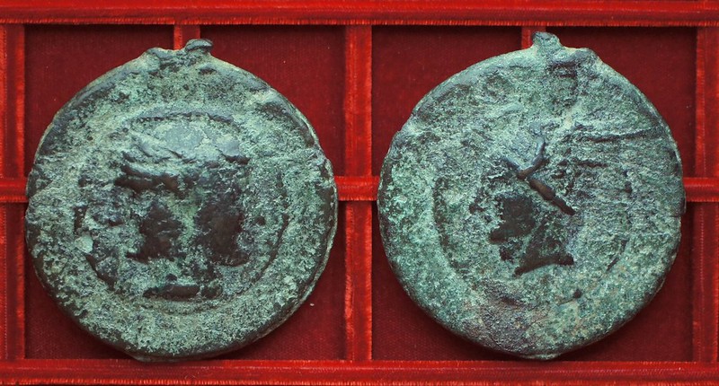 RRC 14 Apollo Mercury Aes Grave As, Ahala collection, coins of the Roman Republic