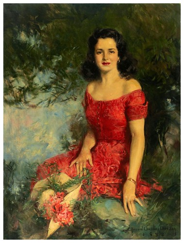 026-Mujer de rojo 1942-Howard Chandler Christy -via tumblr