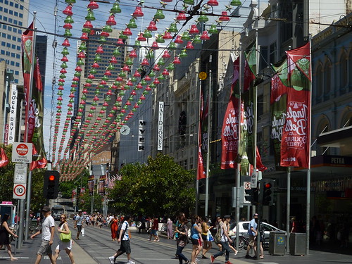 Bourke Street decked out in Christmas Colors by wildwombat1