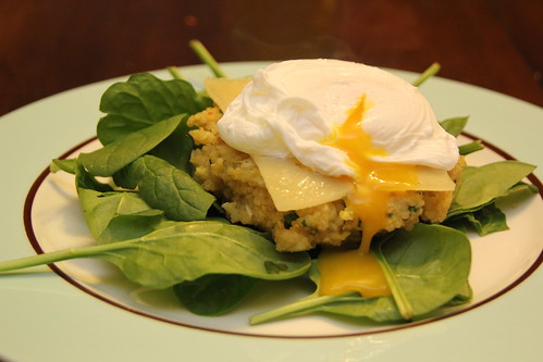 Quinoa Cakes with Poached Eggs
