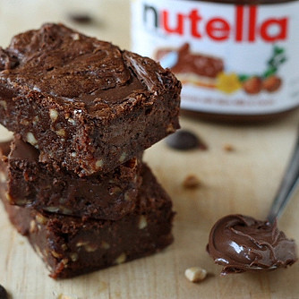 Nutella Brownies with Hazelnuts
