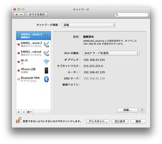 OS X Moutain Lion Network Settings for USB Tethering