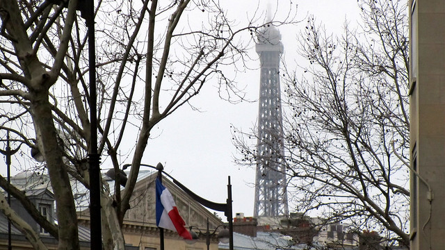 Eiffel Tower in the fog