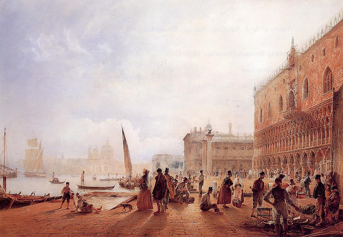 Figures on the Riva degli Schiavone by Rudolf von Alt, 1840