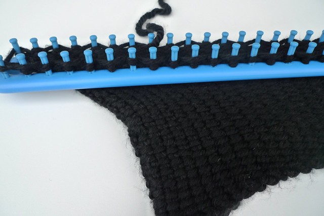 loom knit circle scarf wip