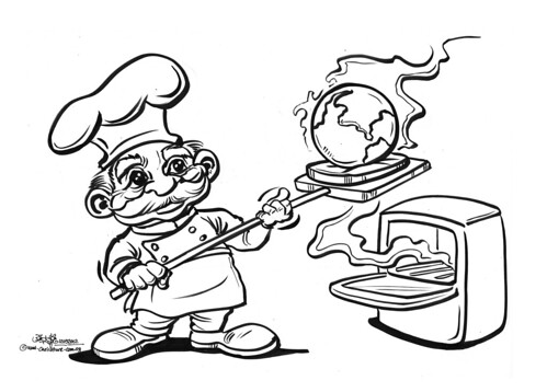 chef cartoon illustration - A4