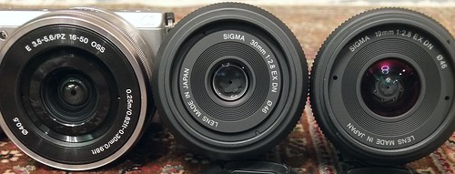 SIGMA "30mm F2.8 EX DN" "SIGMA 19mm F2.8 EX DN" SONY "E PZ 16-50mm F3.5-5.6 OSS"