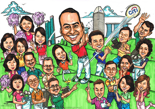 Group caricatures for Citibank
