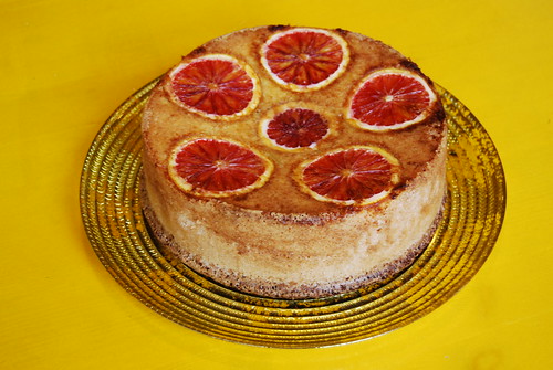taartje met bloedsinaasappel en amandelen