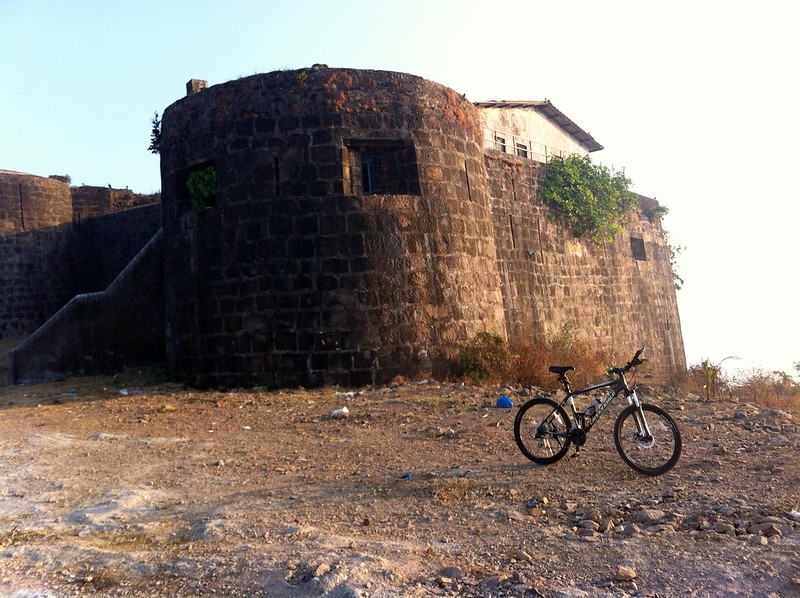 Cycle resting near Madh Fort