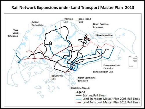 LTA: Rail Network Expansions, announced 17 Jan 2013