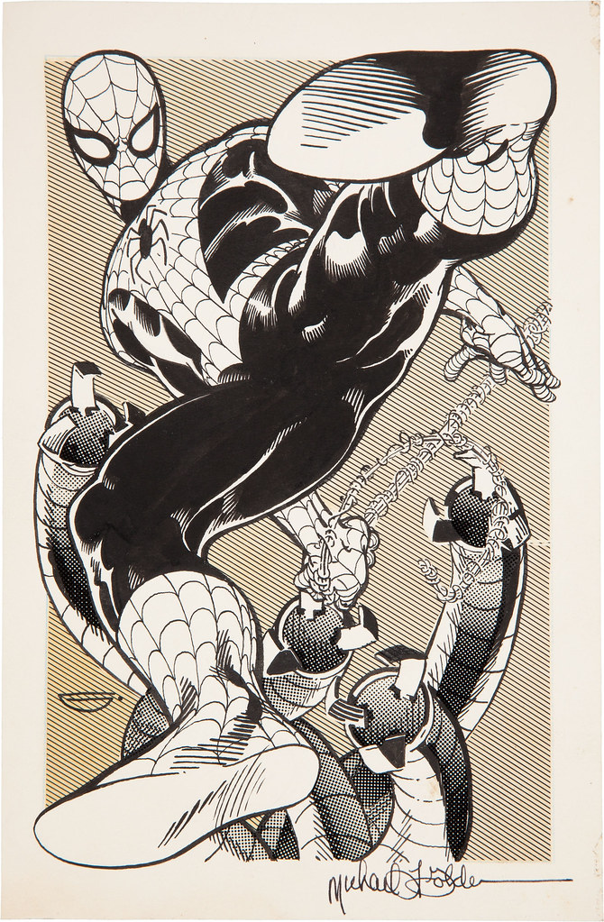 Michael Golden El Paso Comic Con '82 Spider-Man vs. Doctor Octopus Program Cover Original Art (1982)