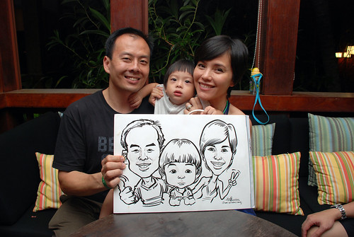caricature live sketching for Mark Lee's daughter birthday party - 24
