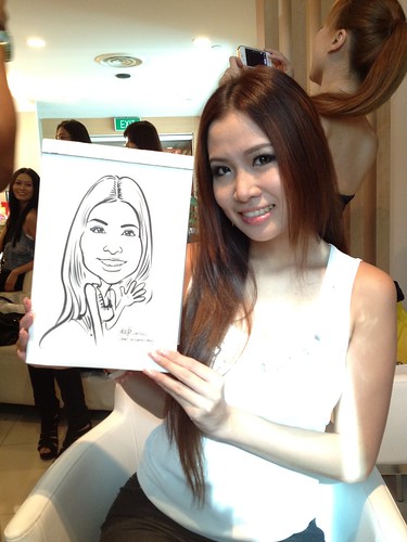 caricature live sketching for Orchard Scotts Dental for Miss Universe Singapore - 5