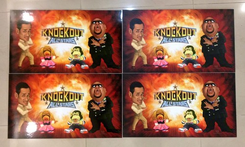 digital caricatures of Sheikh Haikel and Gurmit Singh for Okto Knockout 100th episode printout