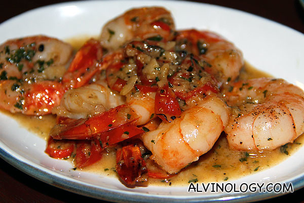 Sauteed Garlic Prawns with Olive Oil