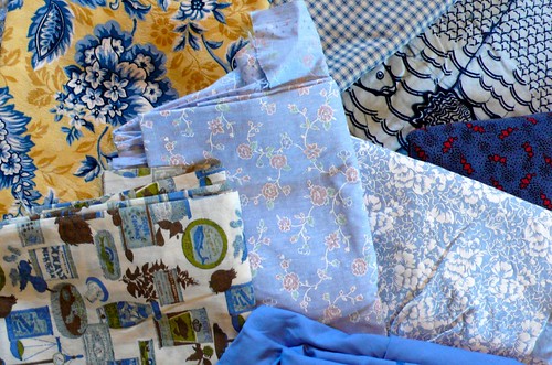 Blue fabrics
