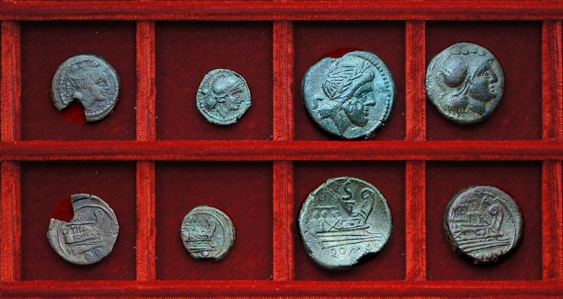 RRC 106 staff and club bronzes and related anonymous bronzes McCabe group E1, Ahala collection, coins of the Roman Republic