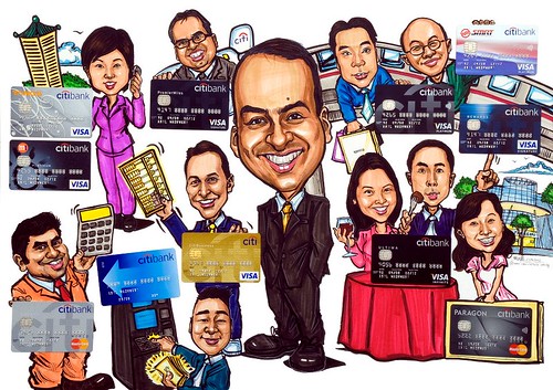 Group caricatures for Citibank