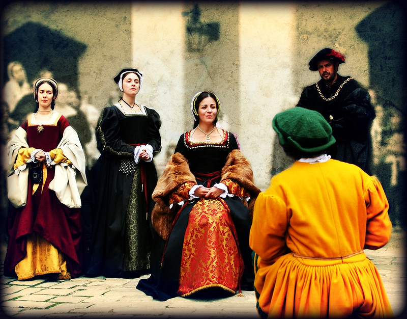 Queen Anne Boleyn at the Grand Jousting Tournament reenactment held at Hampton Court Palace. Credit KotomiCreations