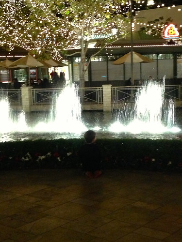 Finn watches the fountain