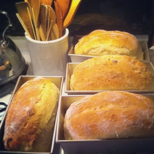 I made bread so I can give one loaf away and the rest is for bread pudding #fromourkitchen #bread #baking