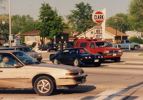 The intersection of South Ridgeland Avenue and Southwest Highway.  Oak Lawn Illinois.  May 1990. by Eddie from Chicago
