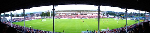 Panorma of Ravenhill during Crusaders vs Liverpool football match
