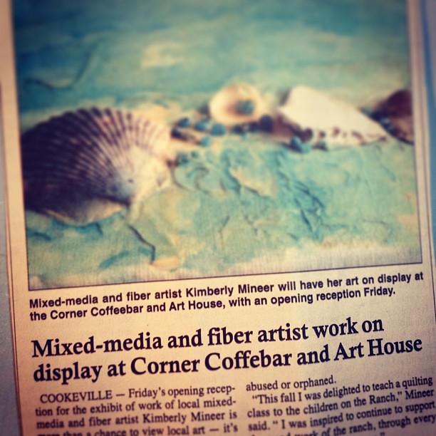 Yay!  Mom and her art are in the paper with my press release!