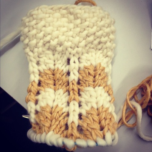 A chevron Christmas stocking. It's ok if you wanna bask in my knitting glory. #genius