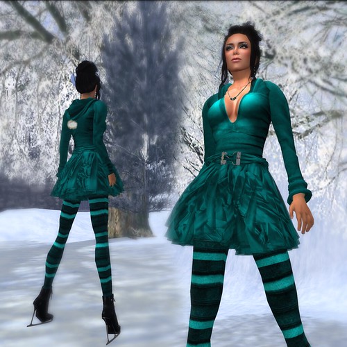 Paris Metro Couture_ Cashmere Skating Outfit -  Sea