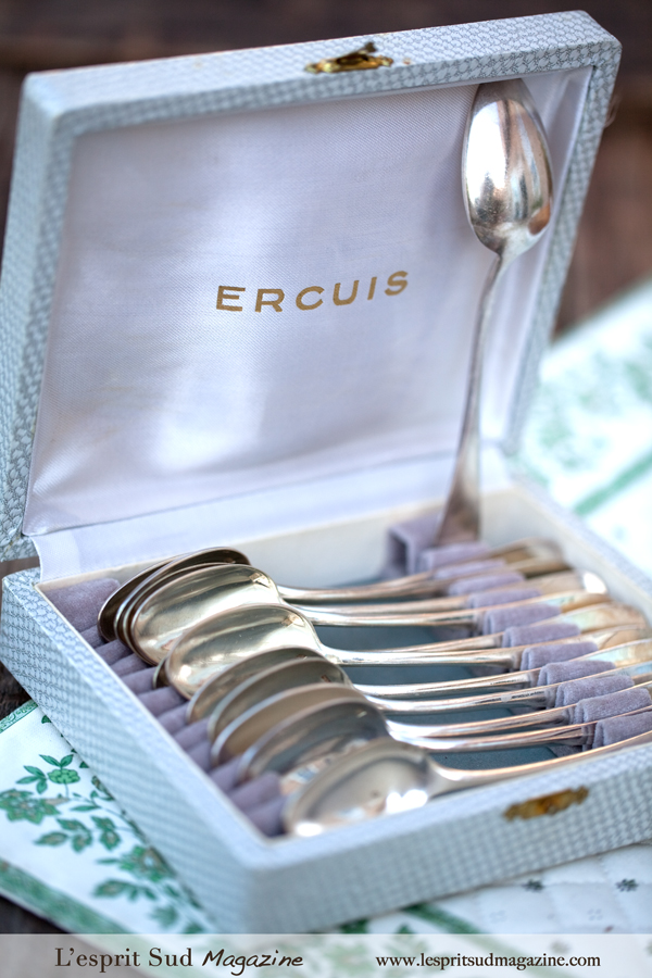 Antique silver spoons Ercuis {France}