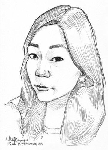 lady portrait sketch in pencil