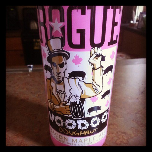 About to try @RogueAles @VoodooDoughnut Bacon Maple Ale that I've been saving #excited